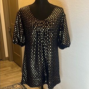 French Connection Black and gold swing mini dress size 4